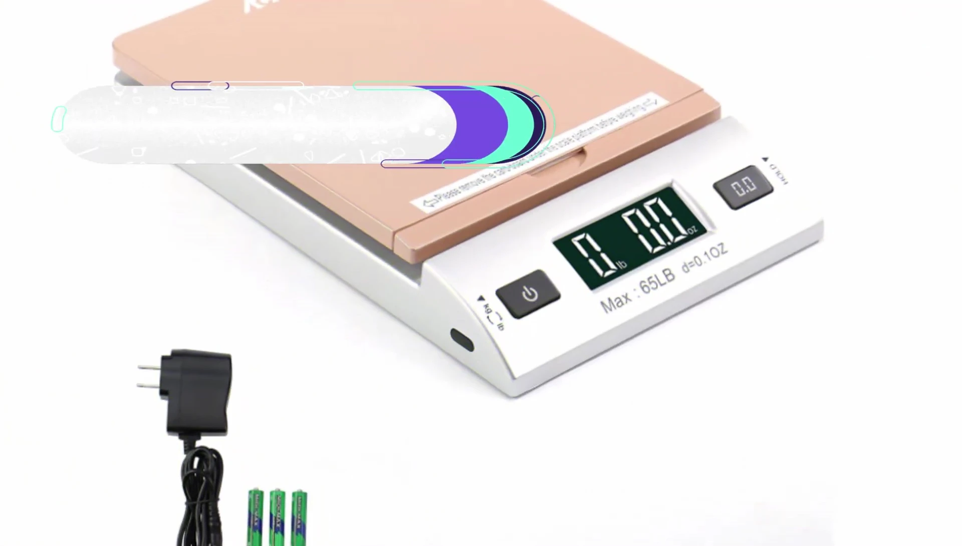 The scale's open lid demonstrating easy access.