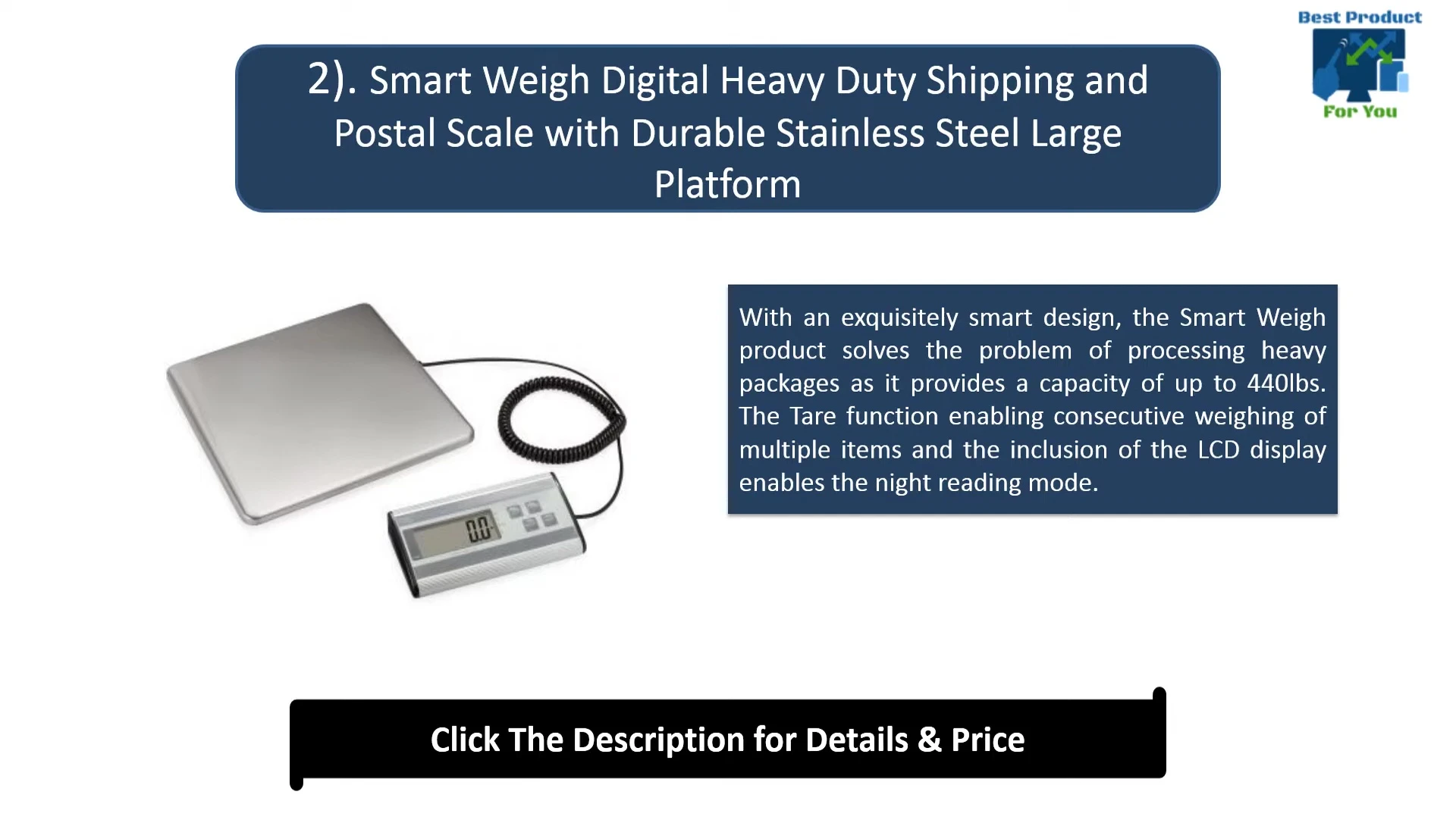 The scale's LCD display