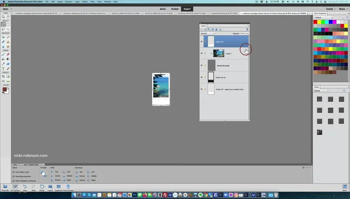 Merge all layers in the customized template (Layer > Merge Layers).
