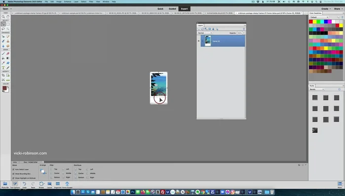 Drag and drop the merged layer onto your scrapbooking page.