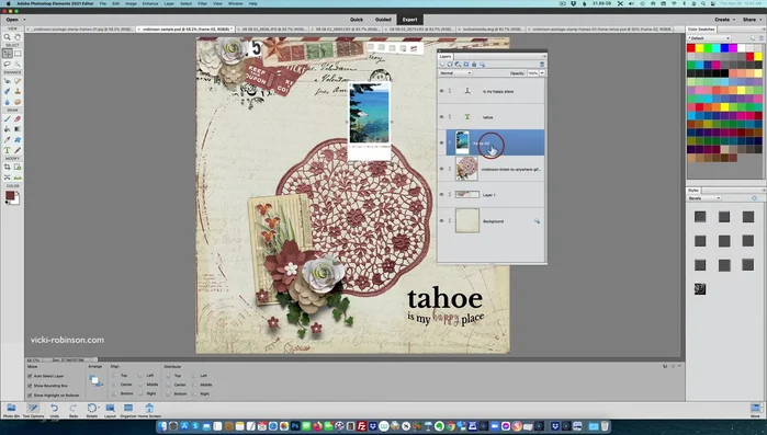 Position the merged layer as desired on your page.