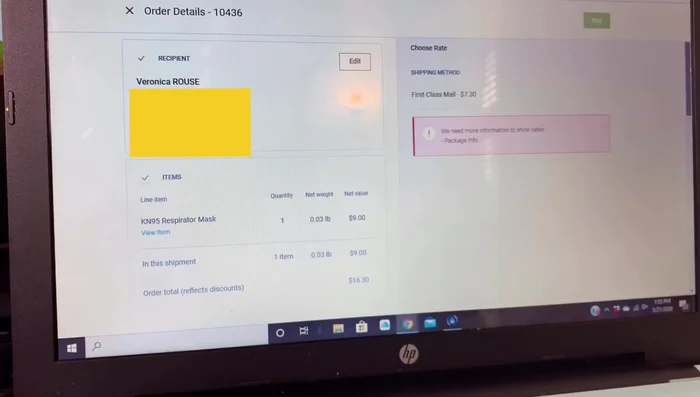 Weigh the package and input the weight in ounces into Shippo.