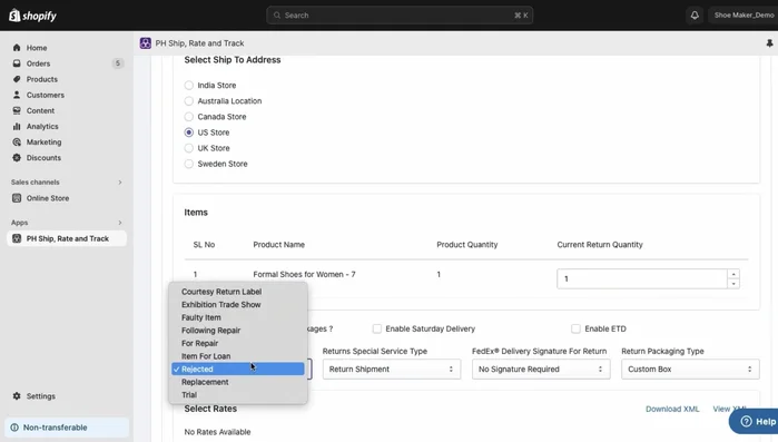 Optional: Choose whether to generate return labels along with forward labels.