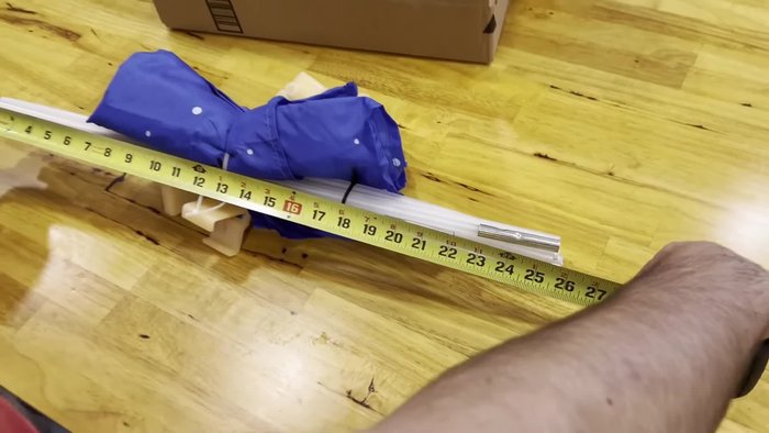 Determine the extension needed: Calculate how much longer the box needs to be to accommodate the item. In this case, 9 inches were needed.