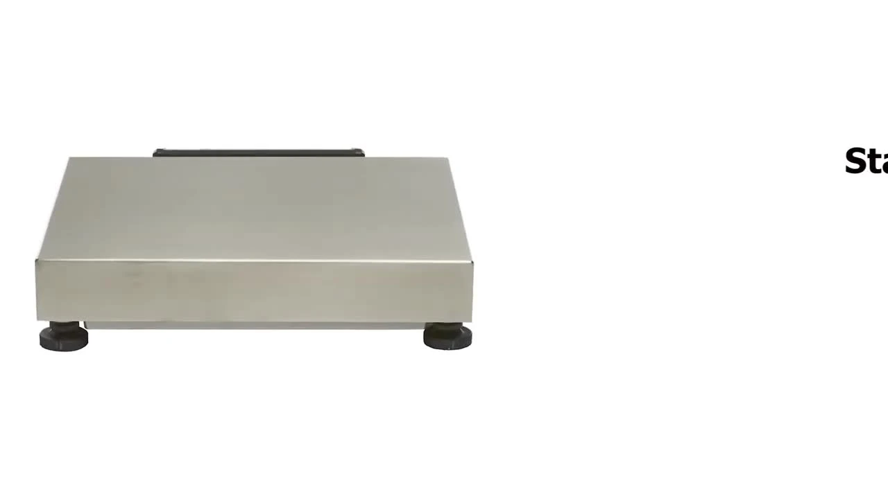 Close-up of the Brecknell PS-USB scale, highlighting its stainless steel platter and die-cast base frame.