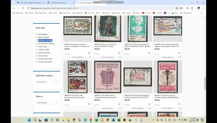 HipStamp 'Show Only' Feature: Allows filtering for listings from sellers with the most extensive stock of a particular country.