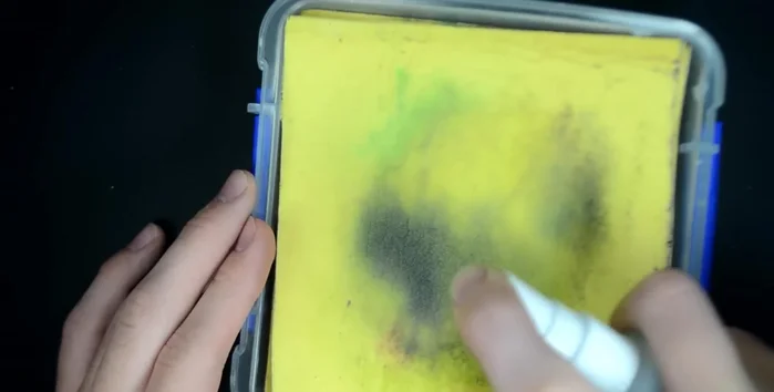 Wipe the stamp clean.