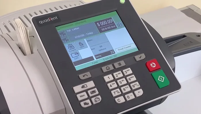 Ensure the correct postage rate is selected on the rate screen.