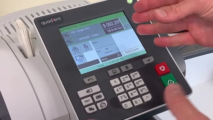 Ensure the correct postage rate is selected on the rate screen.