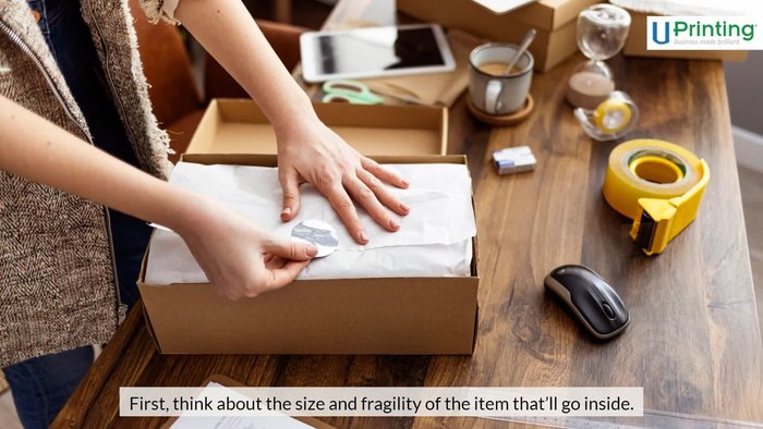 Consider fragility: If your product is fragile, choose a box large enough for void fill (tissue paper, bubble wrap, inserts).