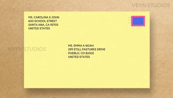Arrange multiple stamps neatly and orderly, ensuring each denomination is visible. If using metered postage, place it in the top right corner.
