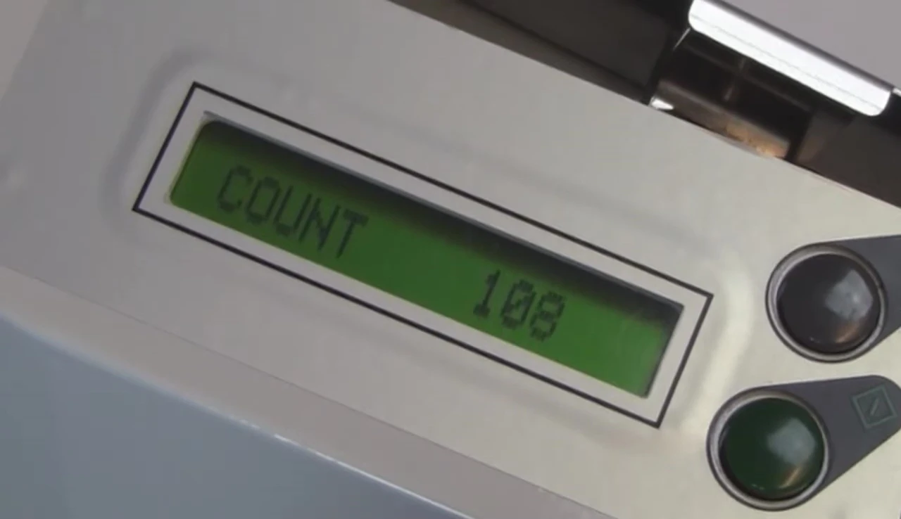 Close up of the three-digit counter.