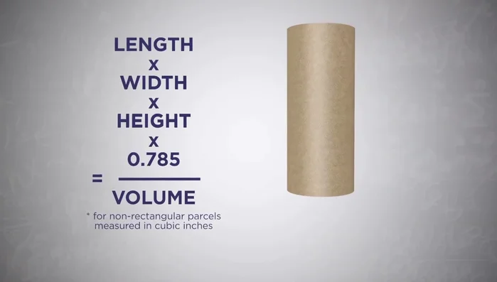 For tubes, use the diameter as width and height, and the longest side as length.