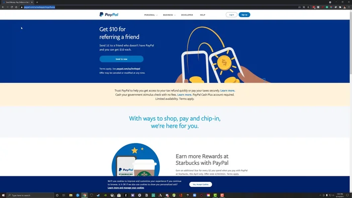 Log in to your PayPal account.