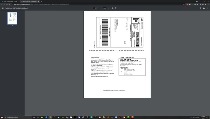 Print the shipping label. Ensure the barcode is not covered.