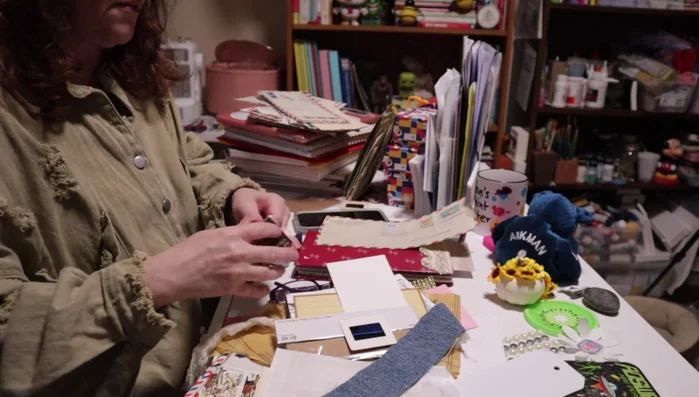 Cut the stamps to desired shapes, maintaining horizontal orientation.