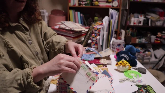 Cut the stamps to desired shapes, maintaining horizontal orientation.