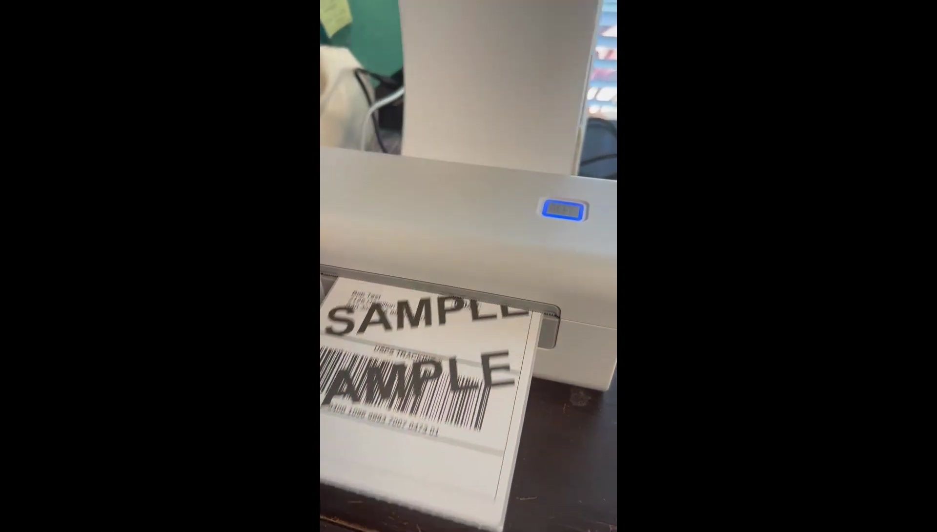 A printed label demonstrating print quality.