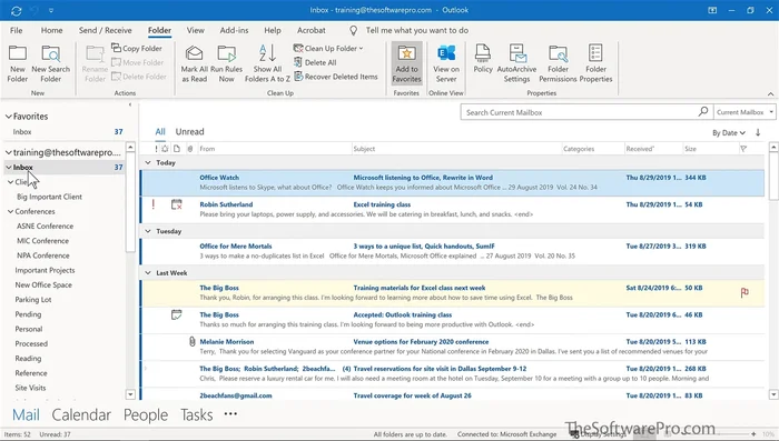 Move Emails to Appropriate Folders (Drag and Drop, Move Command in Home Tab, Right-Click Move, Ctrl+Shift+V):