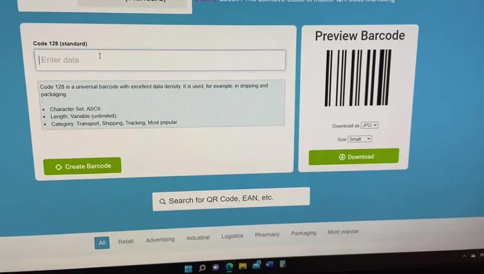 Click 'Create Barcode'.