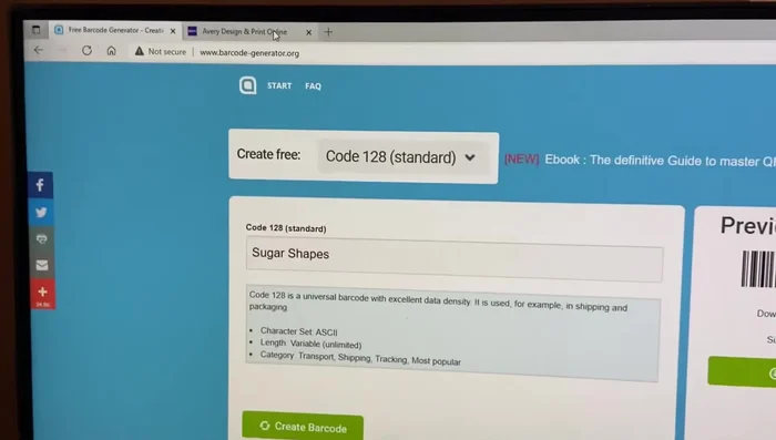 Add text to your label (product name, size, etc.).