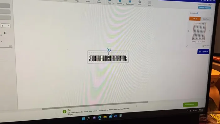 Add text to your label (product name, size, etc.).