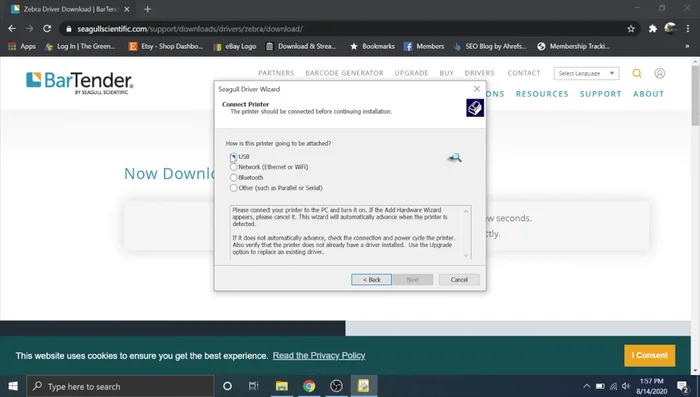 Connect the printer to your computer via USB.