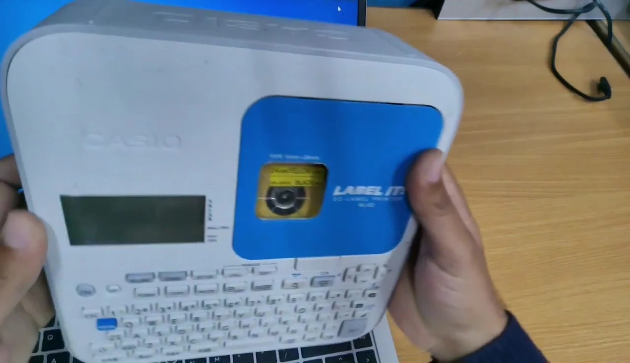 Back panel of the Casio KL-G2 showing the power switch.