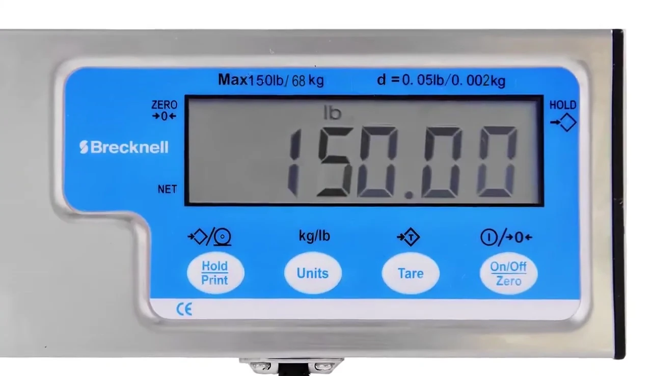 The scale being easily carried, demonstrating its portability.