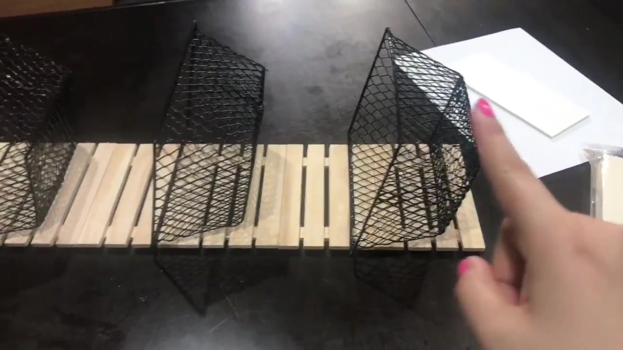 Securing the baskets with zip ties