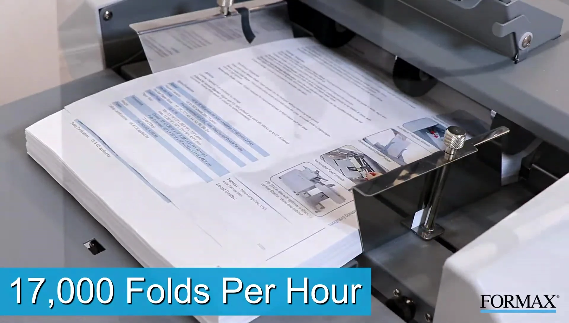 Screenshot highlighting the quick folding process of the machine.