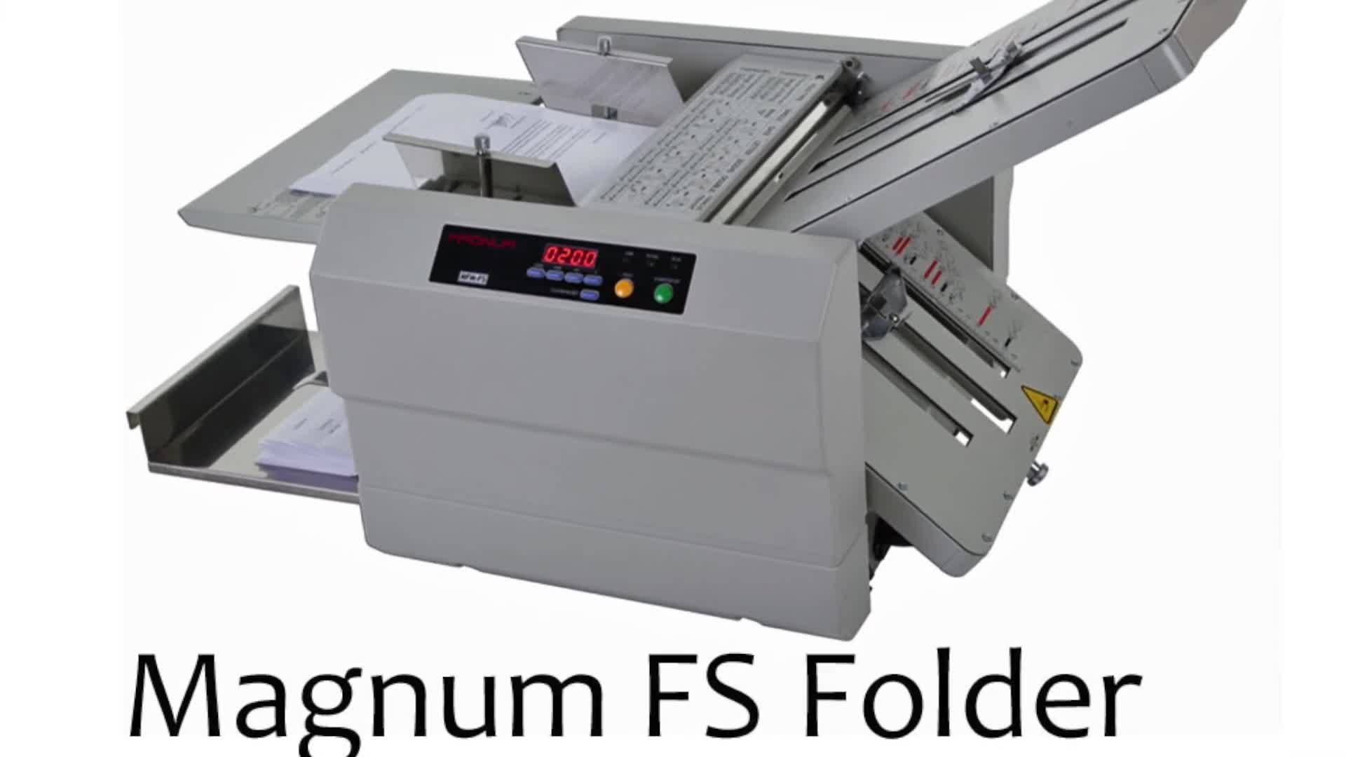 Close-up of the Magnum FS paper folding machine.