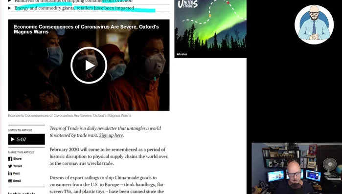 Analysis of China's significant role in seaborne trade (exports and imports) and the impact of reduced shipments.