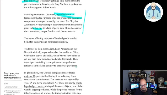 Examination of the impact on energy and commodity markets (oil, gas, coal, iron ore).
