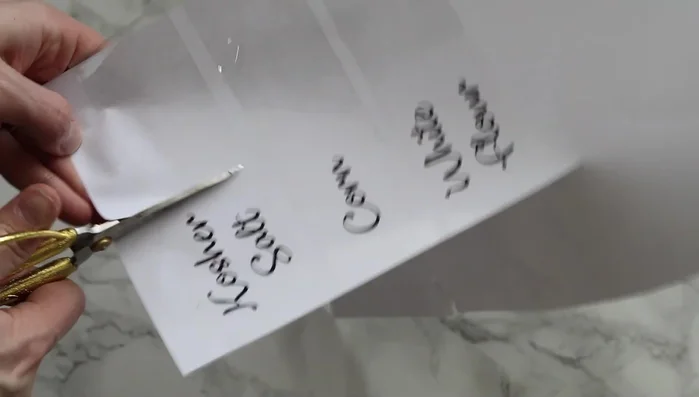 Cut the labels to size.