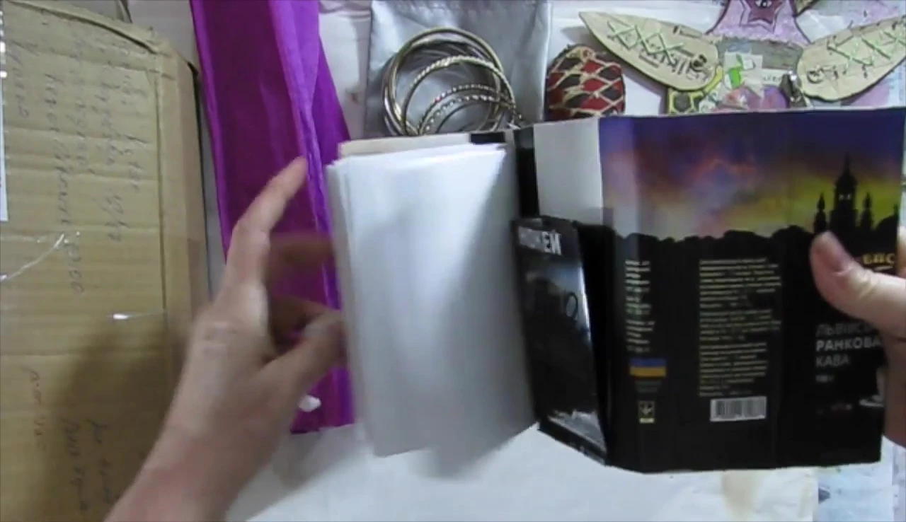 The upcycled coffee packaging calendars.