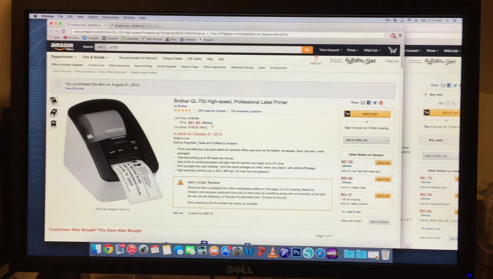 Brother QL-700 price on Amazon