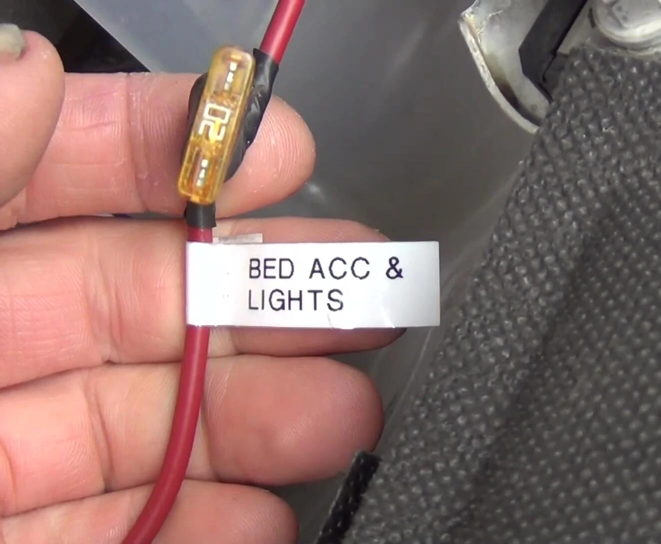 Label on truck fuse