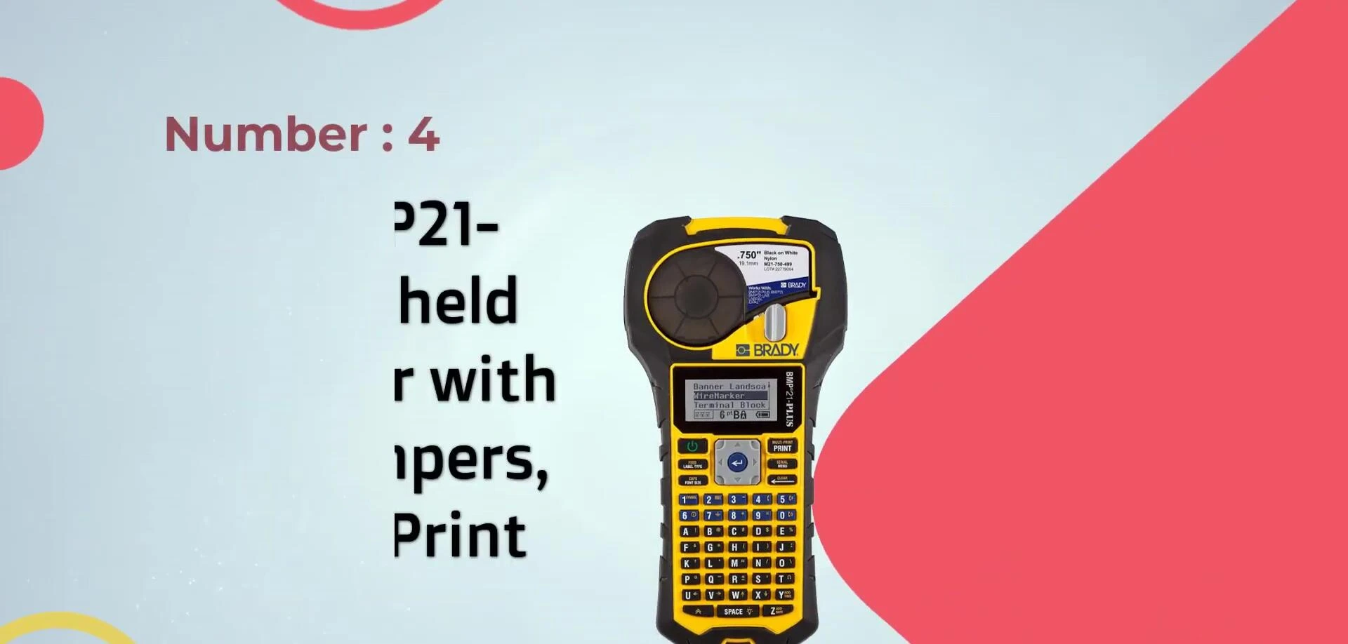 Brady BMP21-PLUS handheld label printer
