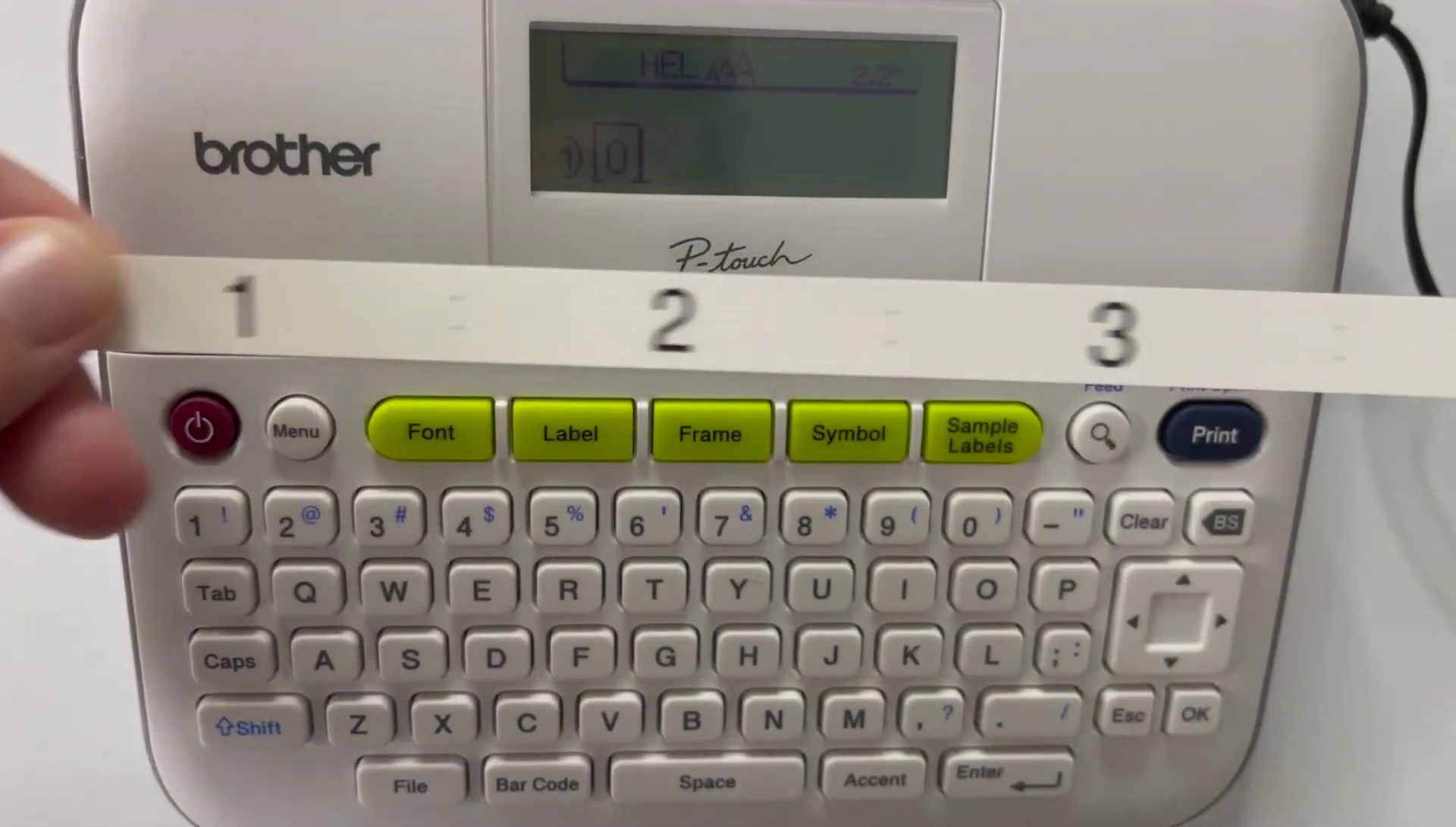 Example of consecutively numbered labels.