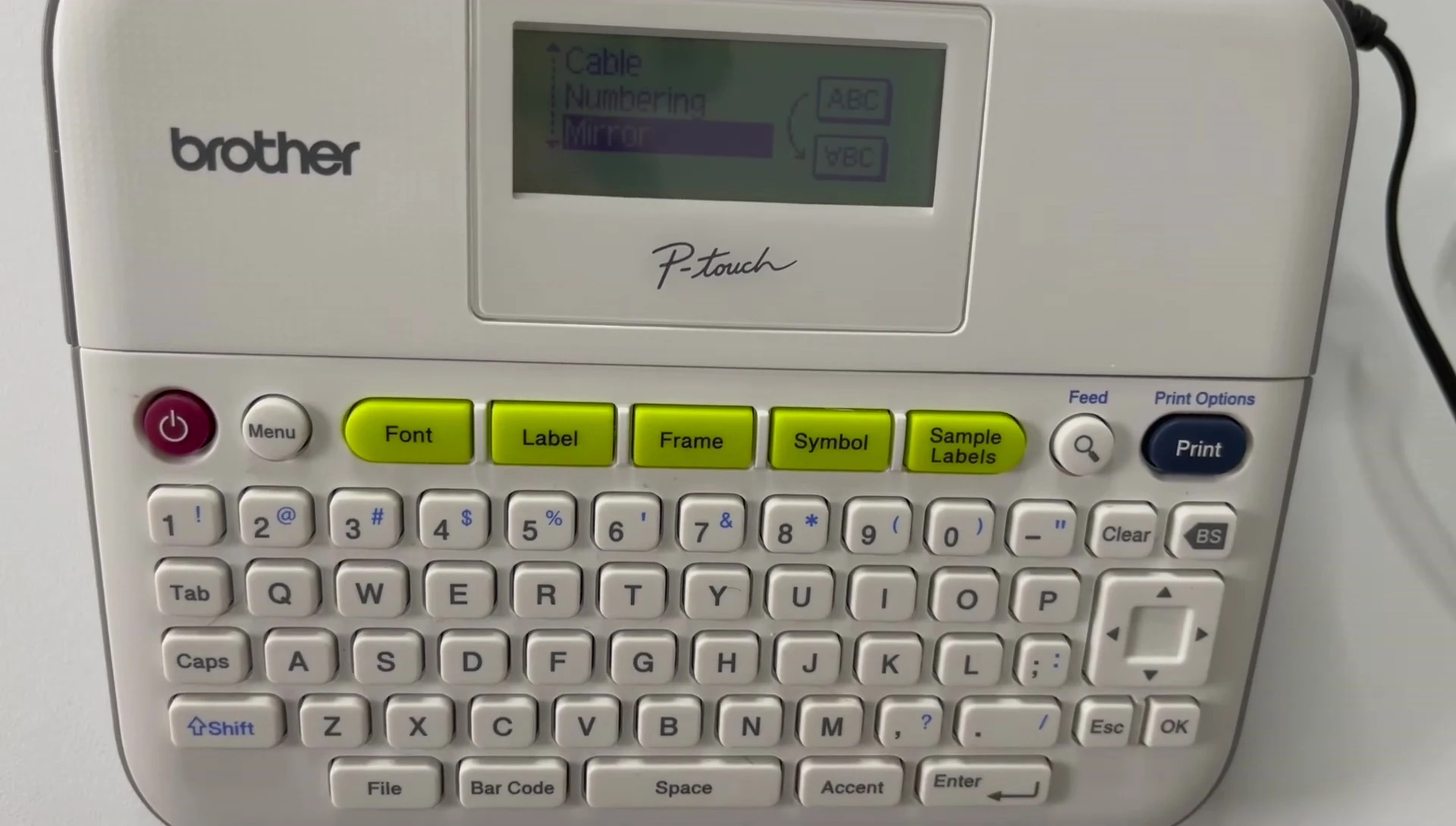 Selecting the mirror printing option.