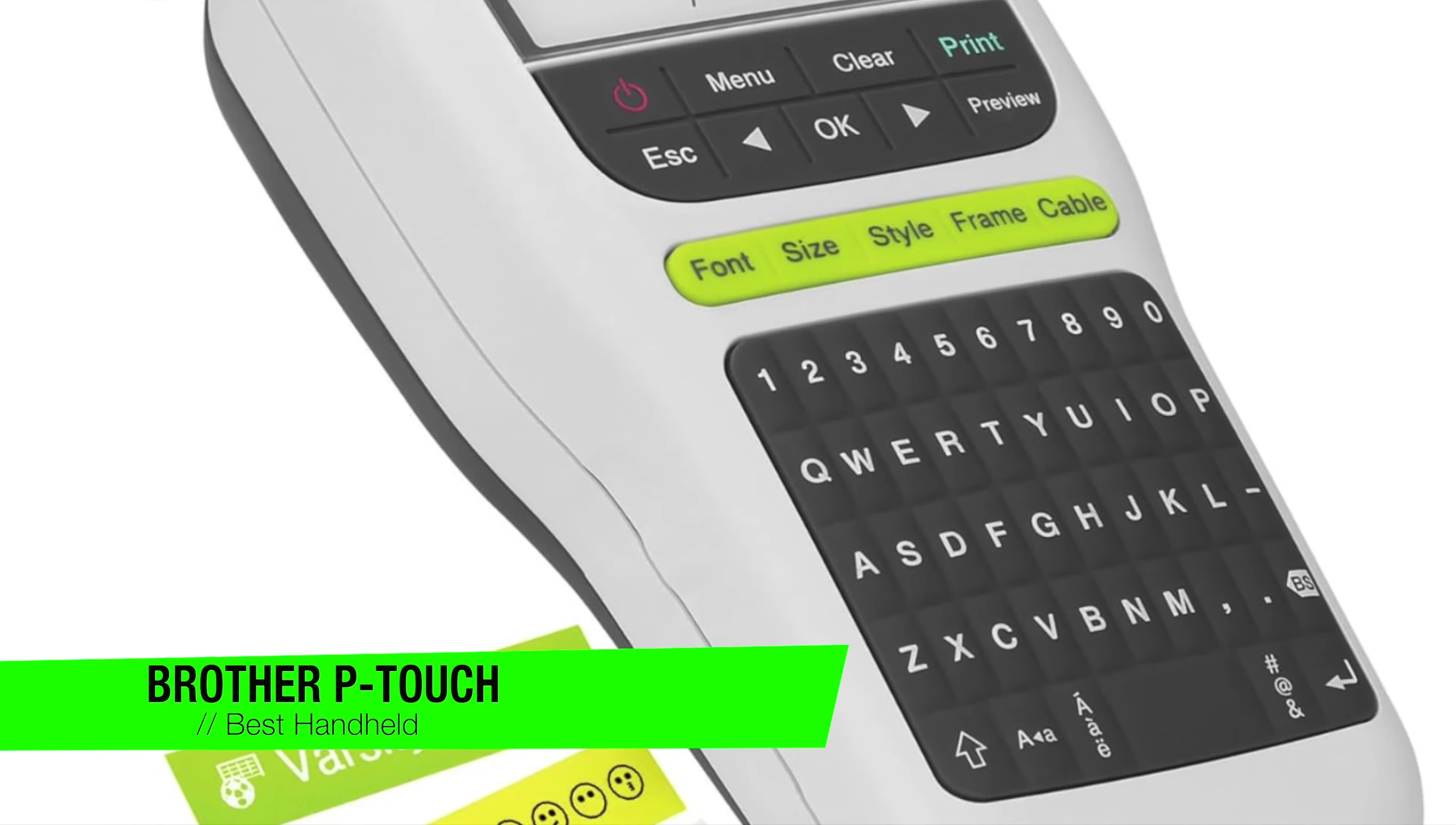 The Brother P-touch PTH110 handheld label maker