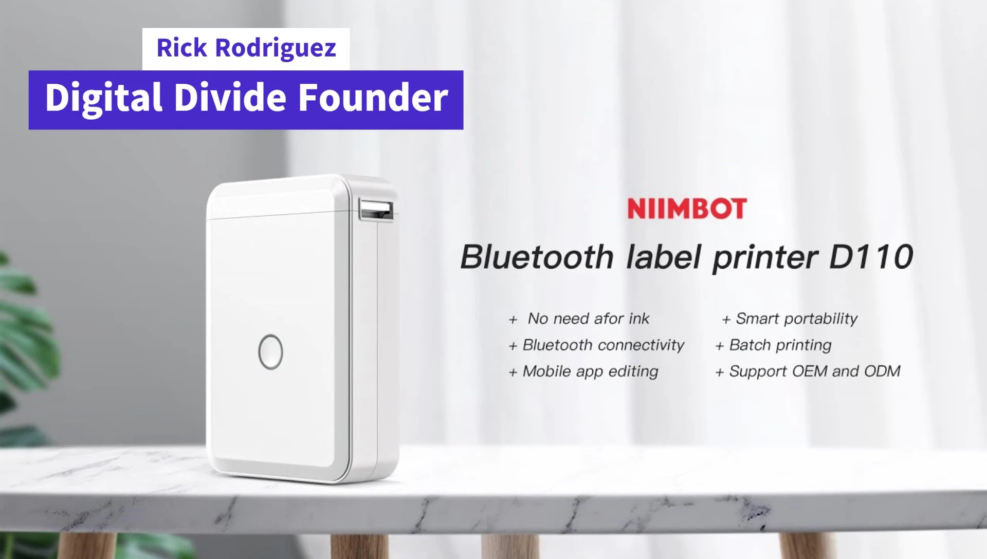 The NIIMBOT D110 label maker in its packaging