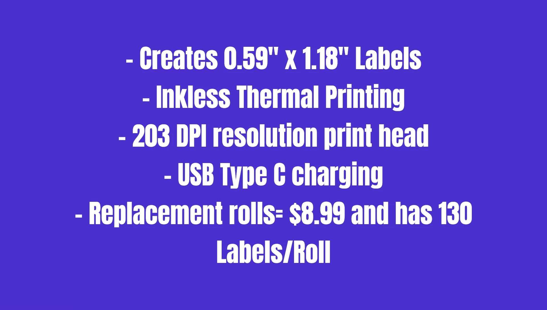 An example of a label printed by the D110