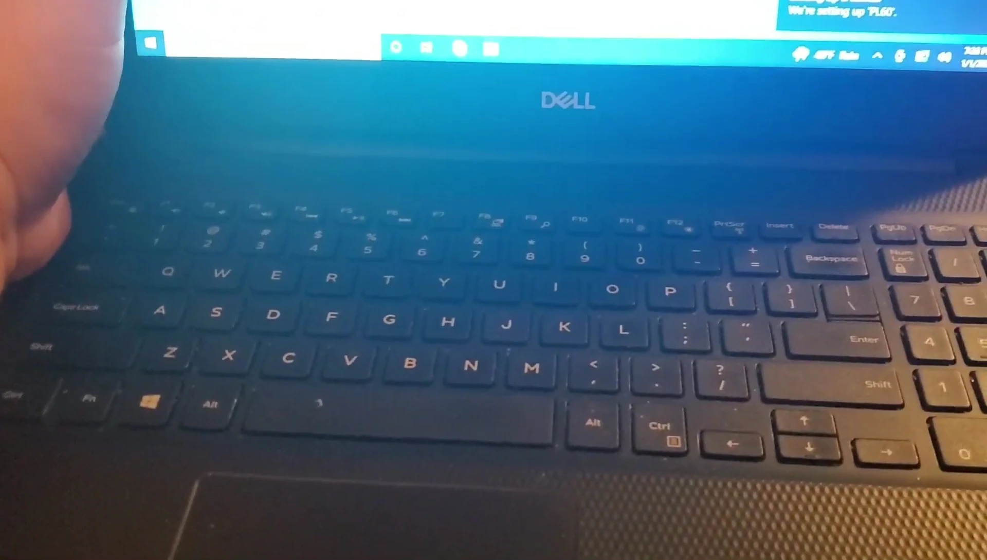 Screen showing the process of setting up the printer