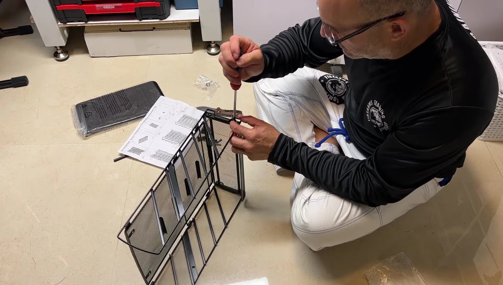 The assembled organizer sitting vertically on a desk.