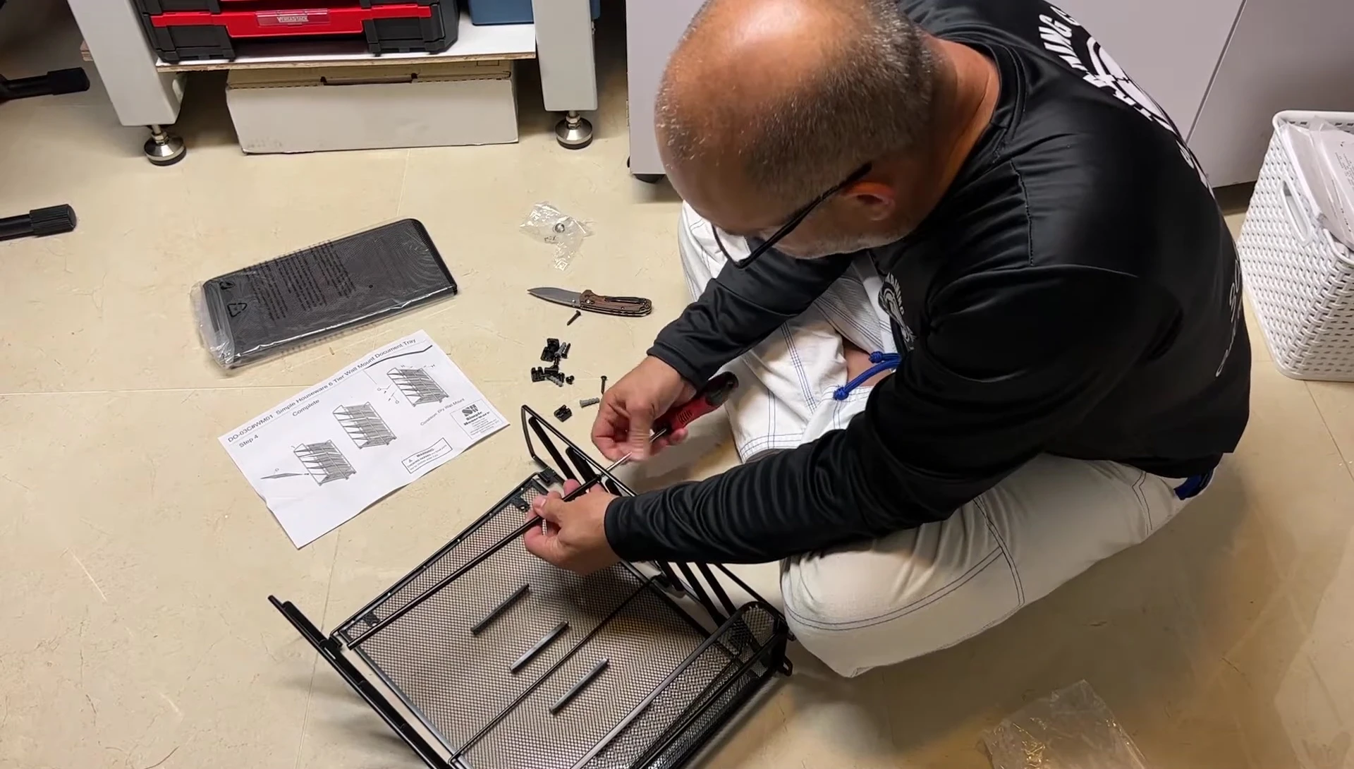 Highlighting the wall mounting screws.