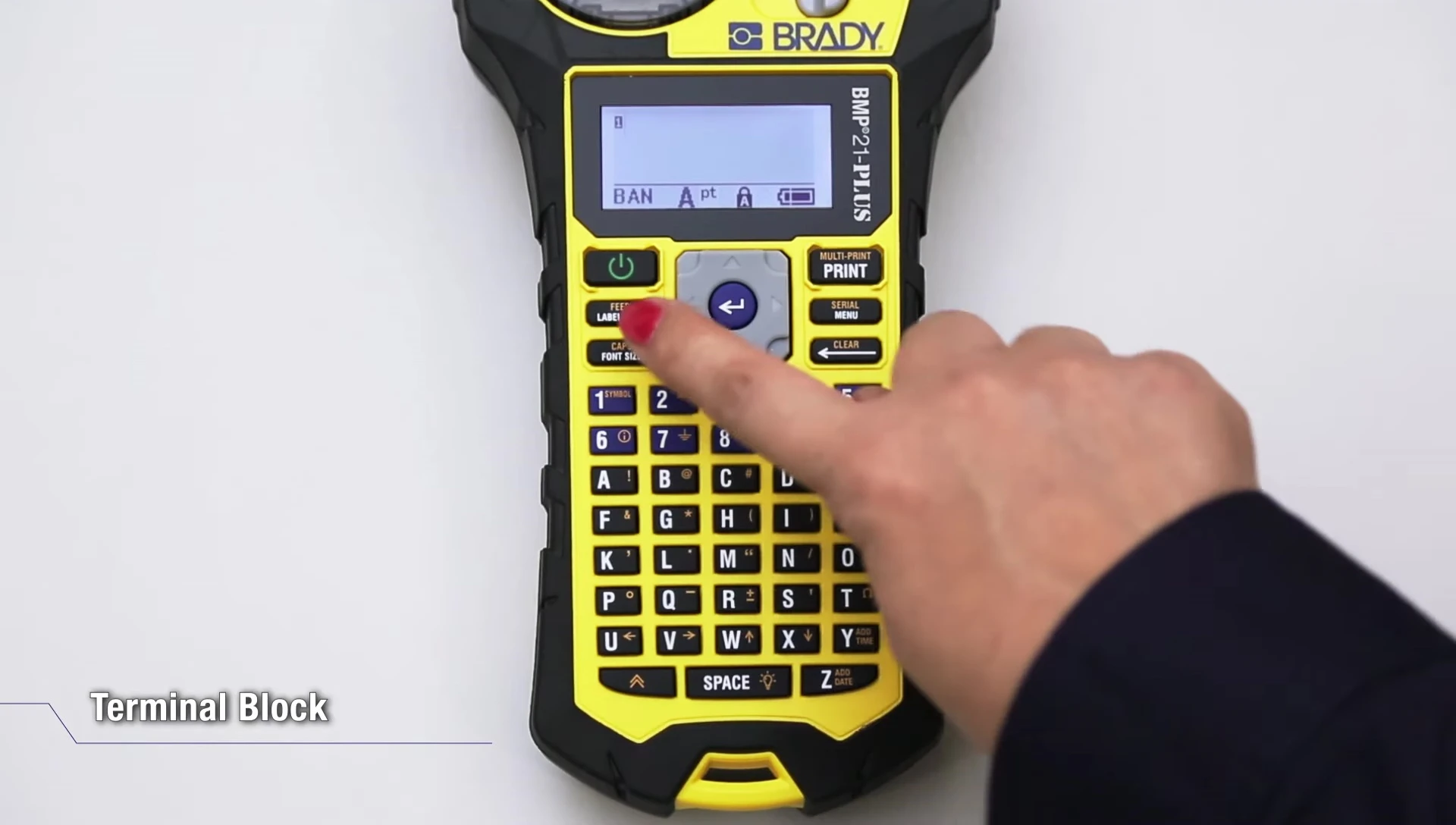 Selecting terminal block label type