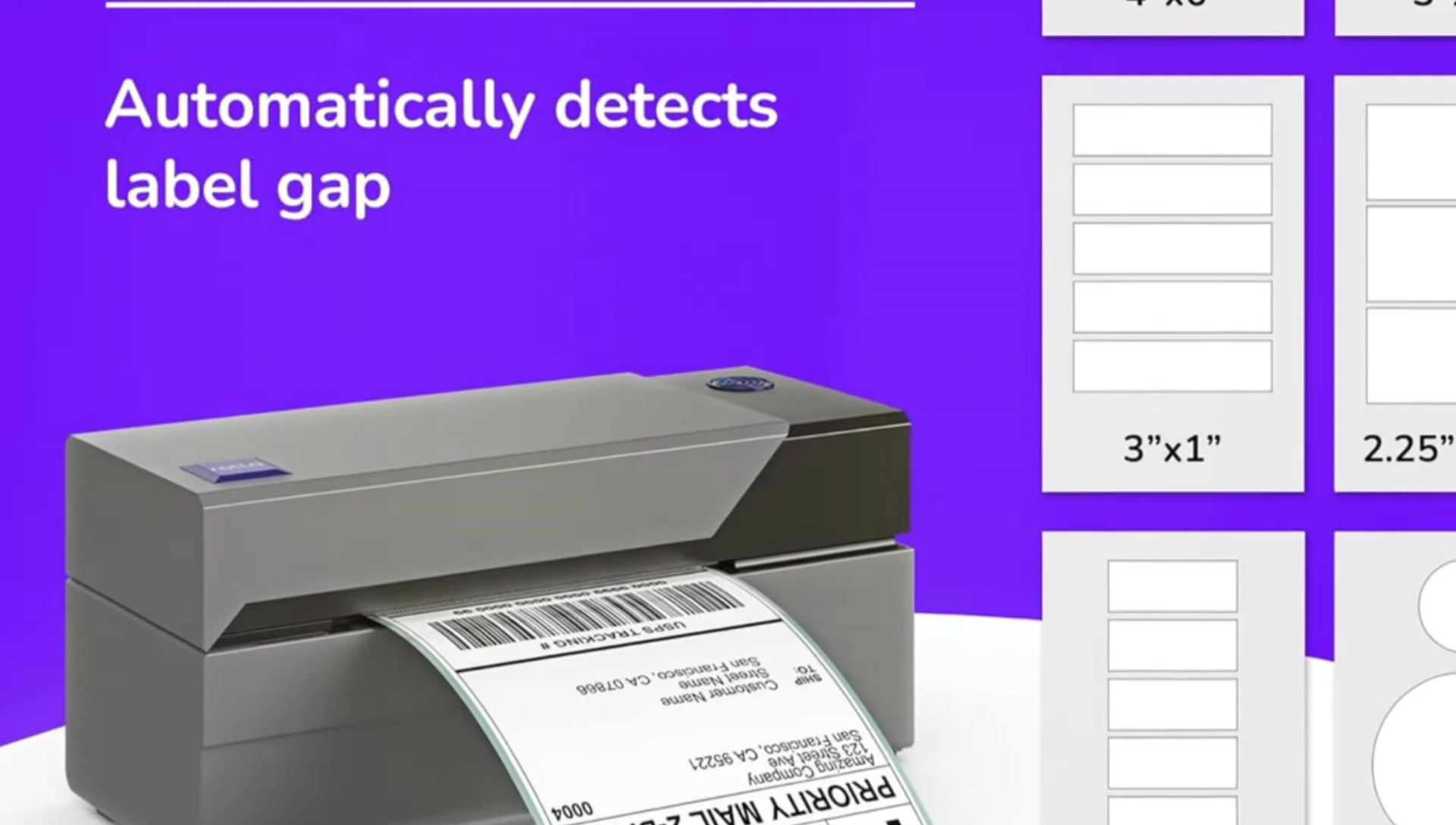 Example of shipping label printed by R-Label printer