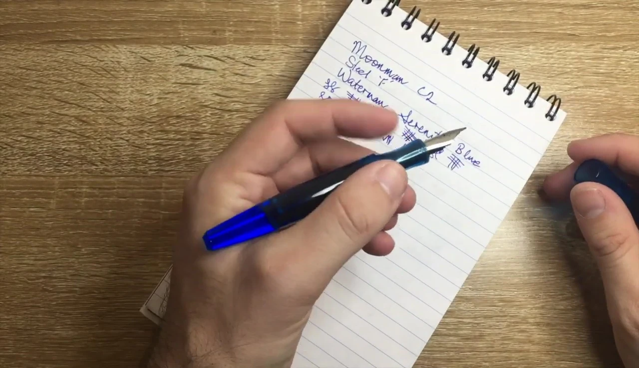 Close up of the Moonman C2 pen showing the step-down.